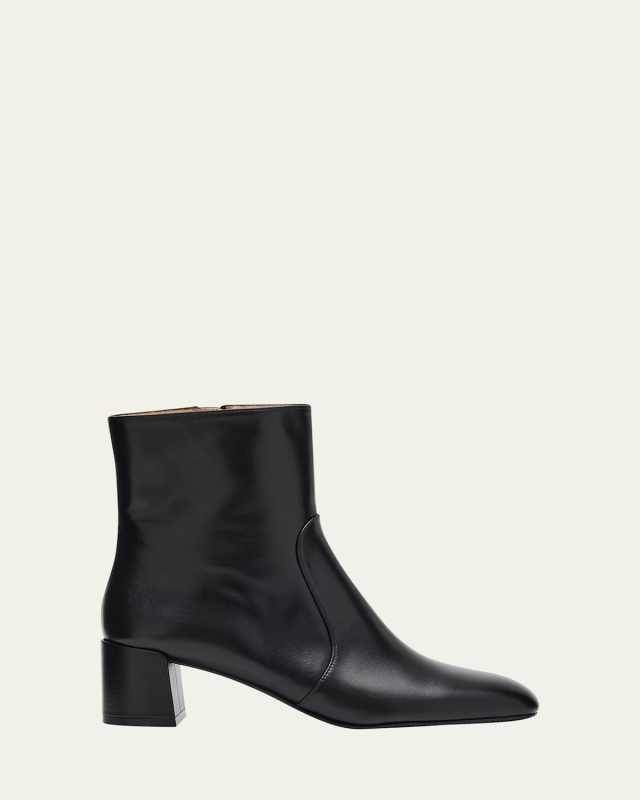 Maeve Leather Zip Booties